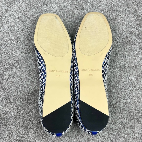 Enzo‎ Angiolini Blue and White Herringbone loafers Size 11S - Picture 6 of 10